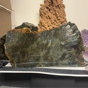 ✨ CLEARANCE ✨ Labradorite Stone Art Piece massive cut base display ✨ CLEARANCE ✨